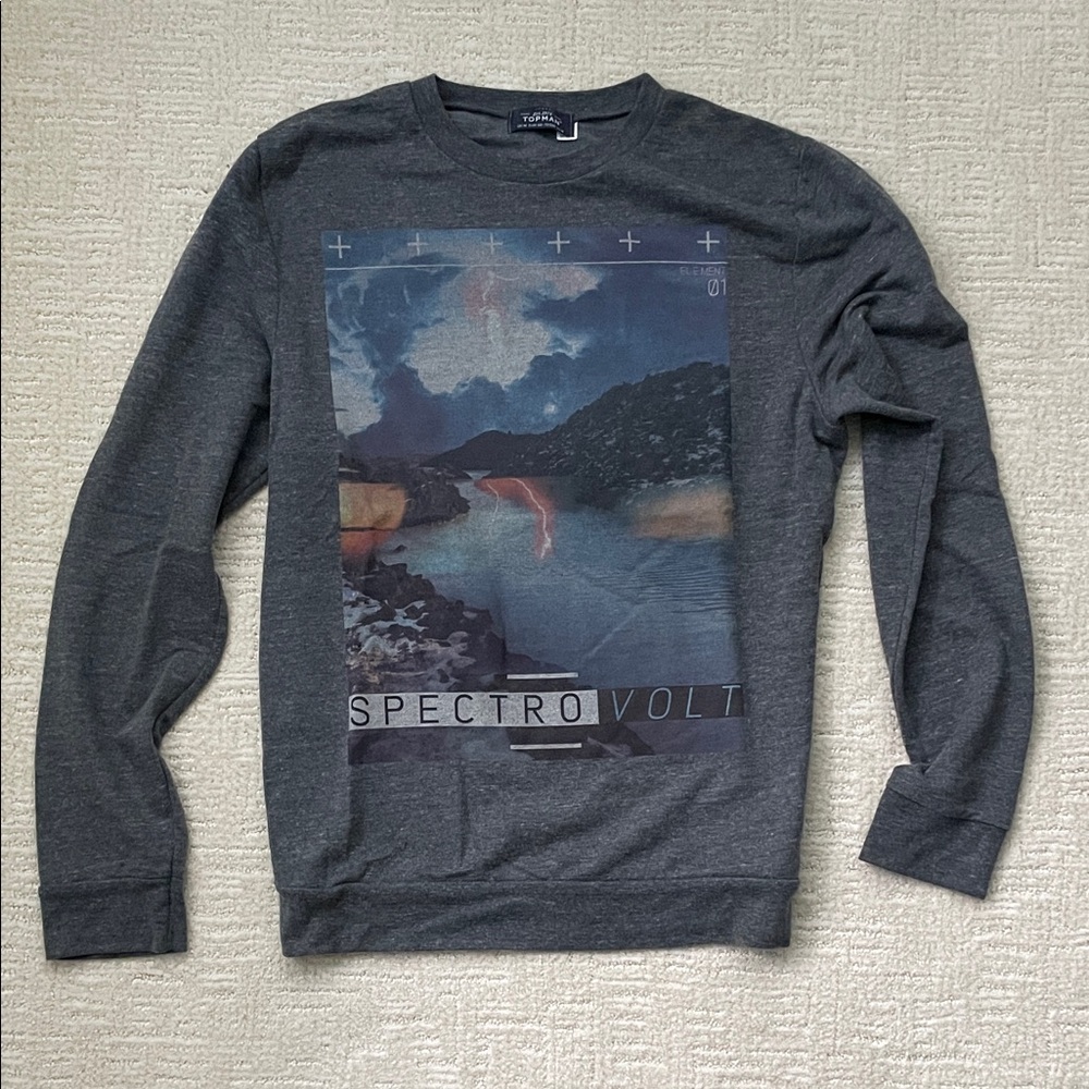 Topman dark grey Graphic Sweatshirt